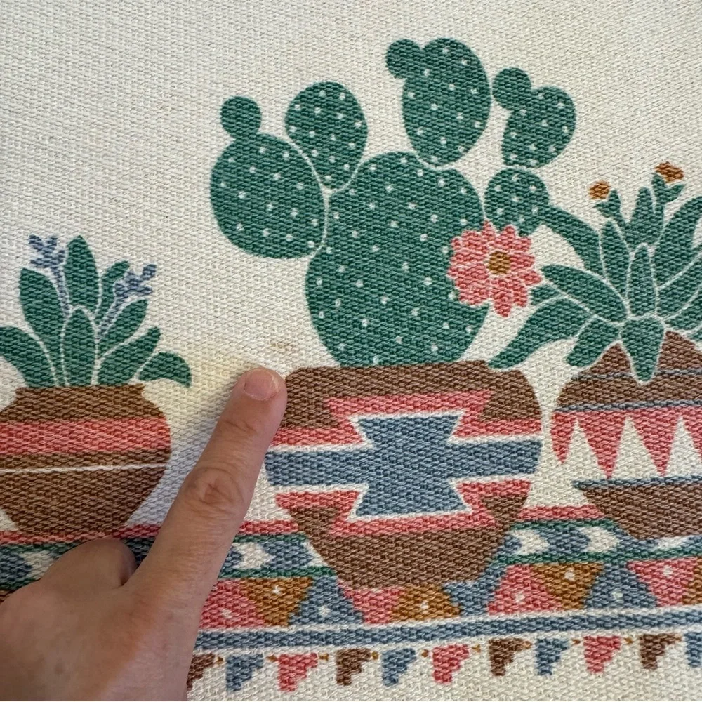 Cactus Southwest Style Set of 4  Table Placemats Plants Country Aztec Theme